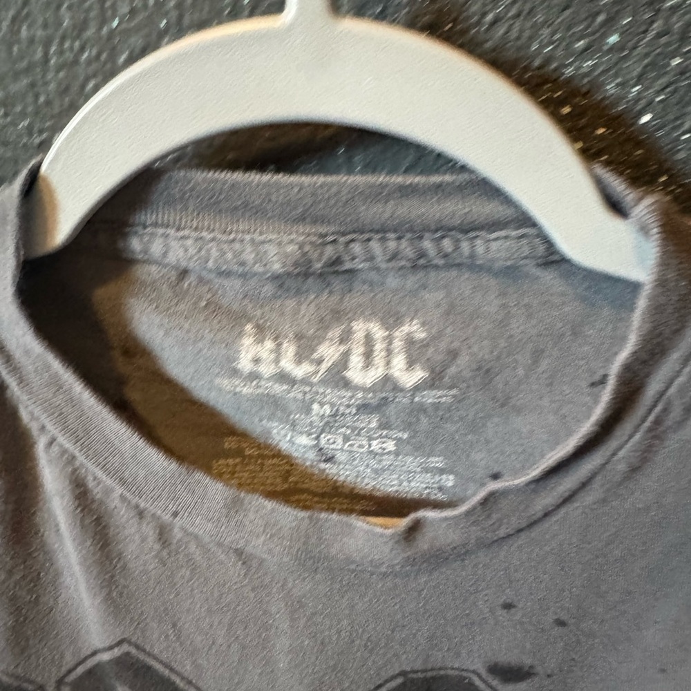 AC/DC Black and Gray Short Sleeve Crop Tee - Picture 2 of 3